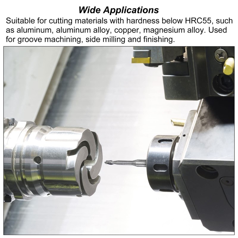 sourcing map Square Nose End Mill, 0.5mm Solid Carbide Long