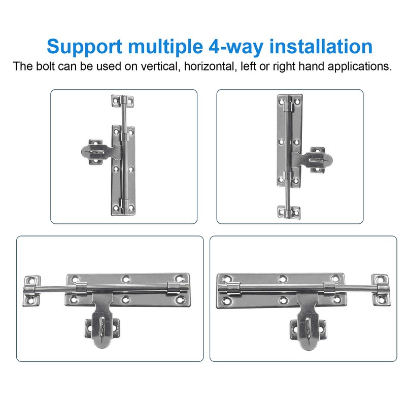 LDEXIN 2 Pcs Sliding Bolt Latch Lock, 7 Inch Heavy