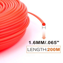 Savior Strimmer Line 1.6mm x 200m Round Nylon Strimmer Cord 1.6mm Grass Strimmer Wire String Trimmer Line for Park Garden Field Lawn 1.6mm (.065") x 200m Round, Orange