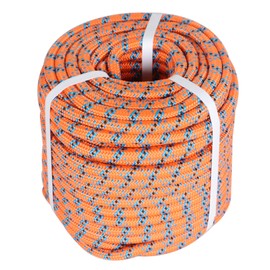 1/2 x 150FT, High Force Braided Polyester Arborist Tree Rope, 32 Strand Bull Rope, Pulling Rope, Heavy Duty Tree Rope for Swings, Camping (Orange, Blue, Black)