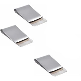 LORJE 3Pack Money Clip, Silver Stainless Steel Slim Money Clip, Money& Cards Holder,Slim and Durable Slim Minimalist Wallet (Silver-3)