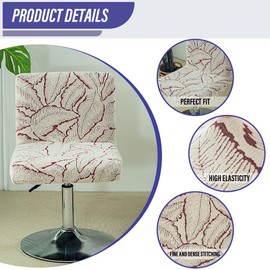 Buenanir Waterproof Bar Stool Covers Set of 4 Square Barstool Seat Slipcover with Back Pub Counter Stool Chair Covers Stool Bar Chair Covers for Kitchen Pub Dining Room Red