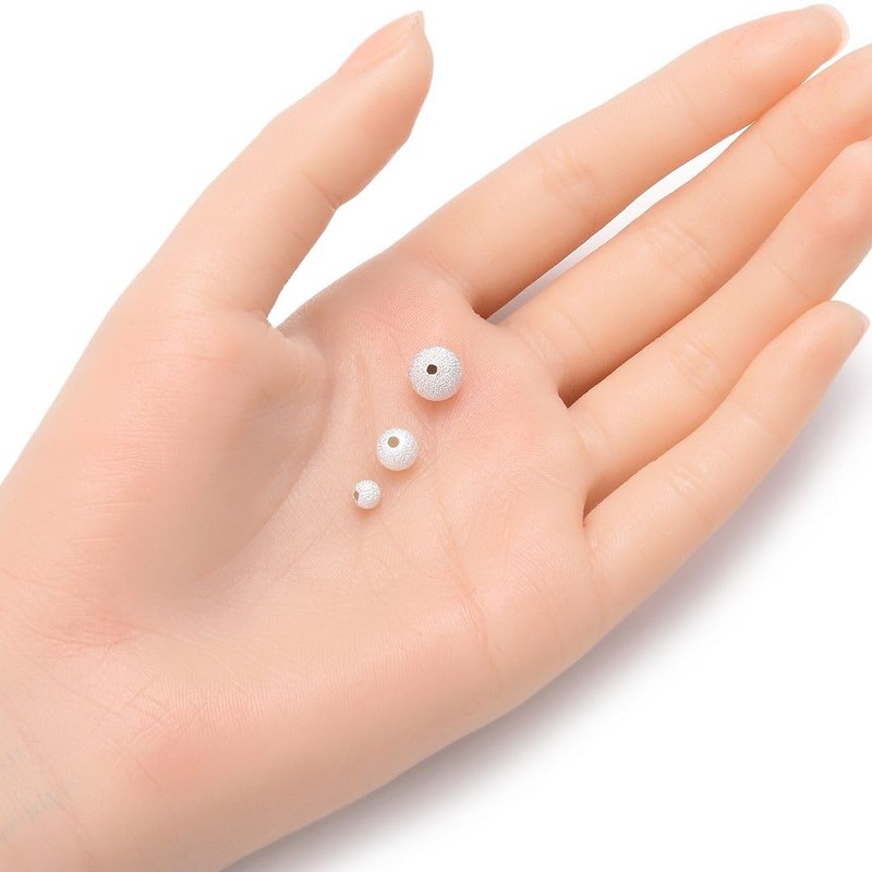 abalorio espaciadoras redondas de plata de ley de 8 mm