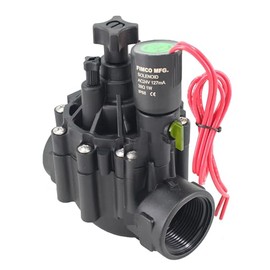 FIMCO MANUFACTURING INC 1 1/4" In-line Electric Solenoid Valve with 24VAC coil and manual rotary switch, flow control. Model X125 1.25" Female NPT Threaded