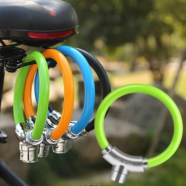 Holy Feather Bike Lock with Key - Heavy Duty Anti-Theft Cable Lock for Bicycles, eBikes, and Electric Scooters(Big Green)