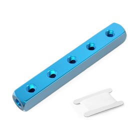 TAILONZ PNEUMATIC 1/4 Inch Blue 5 Way 8 Port Pneumatic Shunt Aluminium Block Pneumatic Manifold Air Distribution Block Air Path Exhaust Air Source Distributor, Compressed Air Manifold Pneumatic Block