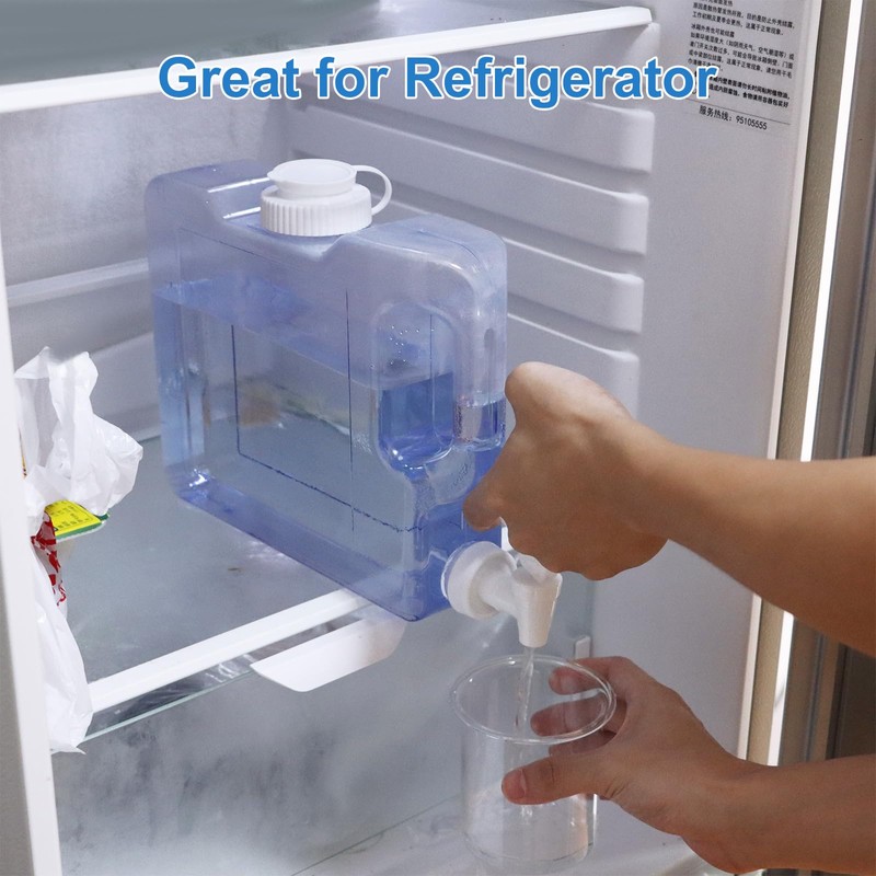 VIDETOL 3L Fridge Water Dispenser with Tap, 2 Pack Reusable