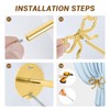Celblisora 2 Pcs Metal Bow Curtain Holdbacks, Gold Curtain Tiebacks