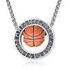 KATHLU Basketball Necklace for Men 925 Sterling Silver Basketball Pendant