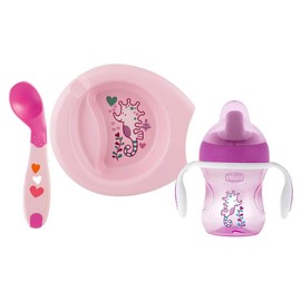 Chicco Set De Comida 6m+, Rosa, Paquete De 400 Grams