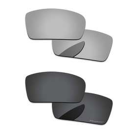 PapaViva Lenses Replacement for Oakley Gascan OO9014 Sunglasses Frame Black Grey & Chrome Silver