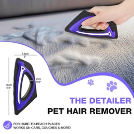 Pet Hair Remover for Car Detailing Supplies,Mini Carpet Dog Hair Remover for Car Interior, Couch, Furniture, Clothes heldhold Reusable Fur Remover Tool for Dog Cat (Blue)