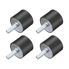 sourcing map 4pcs M6 Vibration and Damper Holder Rubber with Threaded Bolts 0.98 x 0.79 Inches