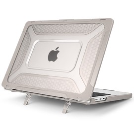 Batianda Case for New MacBook Air 13.6 inch 2022 2023 2024 Release A2681 A3113 (M3) Model,Honeycomb Heavy Duty Protective Hard Shell with TPU Bumper Fold Kickstand & Keyboard Cover Protector,Rock Gray