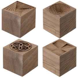 Leinuosen 4 Pcs Wooden Essential Oil Diffuser Square Diffuser Wooden Grain Portable Air Freshener for Car Aromatherapy Home Offices Yoga Sauna Rooms Spa Centers