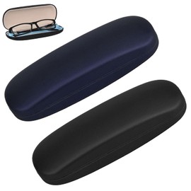 ASIRYVA 2 Pcs Hard Glasses Case, Glasses Cases for Men, Spectacle Cases Eyeglass Case for Women Men Glasses Case Hard Shell Fits Most Glasses and Sunglasses for Men(Blue&Black)