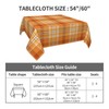 Fall Square Tablecloth 54 Inch,Burnt Orange Buffalo Plaid
