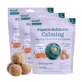 WOOF Pupsicle Refill Pops for Calming - Long-Lasting Refills for The Pupsicle Toy to Promote Calm - Calming Dog Treats - Magnesium for Dogs- Large Pops - 7 Count - 3 Pack