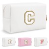 Biileen - Bolsa de maquillaje con inicial personalizada, pequeña y