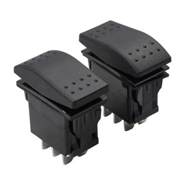 Galloparts 2 PCS VLD1S00B-AZC00-000 Rocker Switches (ON)-Off-(ON) 20A 12VDC Sealed Non-Illuminated 6 Connections