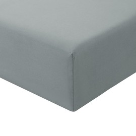 RUIKASI Microfibre Fitted Sheet, Oeko Tex Fitted Bed Sheet, Bed Linen, 30 cm Deep Pocket, Light Grey, 180 x 200 cm