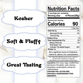 Large Marshmallows - 1 lb, Vanilla Flavored,Kosher, Nut-Free, Gluten-Free - Perfect for S'mores, Camp Fire Baking, & More