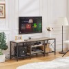 Vecelo TV Stand with Power Outlet Entertainment Media Center for