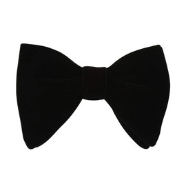 Lovacely Mens Oversized Velvet Bow Tie Solid Color Formal Tuxedo Pre-Tied Big Bowtie, Black, One Size