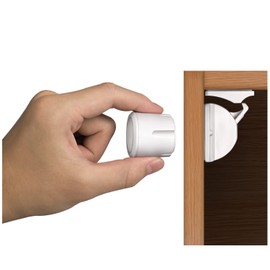 Norjews Child & Baby Safety Proof Magnetic Cupboard Locks (8 Locks & 2 Keys), Easy Install in Seconds, Invisible Child Safety Locks for Cabinets and Drawers, No Screws or Drilling, White