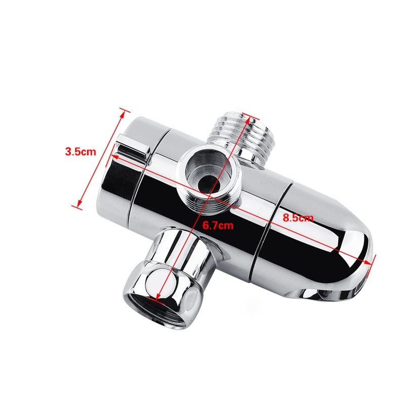 3-Way Shower Head Diverter Mount Combo Valve Bathroom Shower Arm