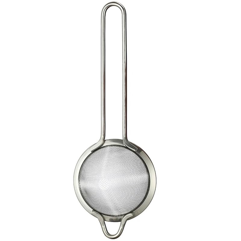 Fine Mesh Cocktail Strainer, Stainless Steel, Long Handle Set of