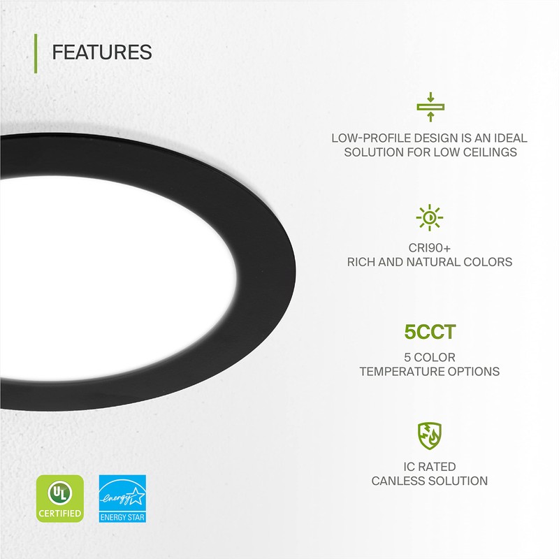 ASD 6 Pack LED Recessed Lighting 6 Inch 15W, 5
