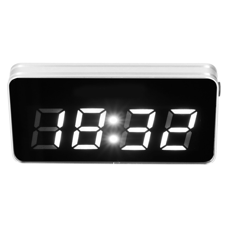 Desk Clock Glass Mirror Luminous Function LED Display Perpetual Calendar