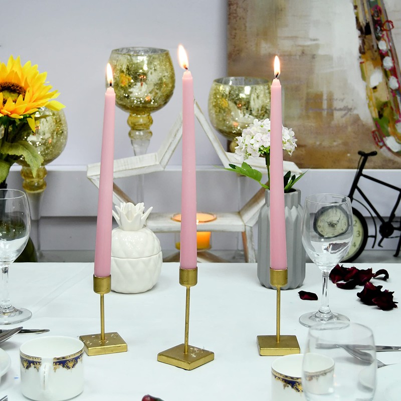 10 Inch Light Rose Taper Candles