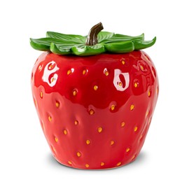 dgudgu Strawberry Candy Jar With Lid Red Candy Container Ceramic Candy Jar With Lid For Candy Buffet