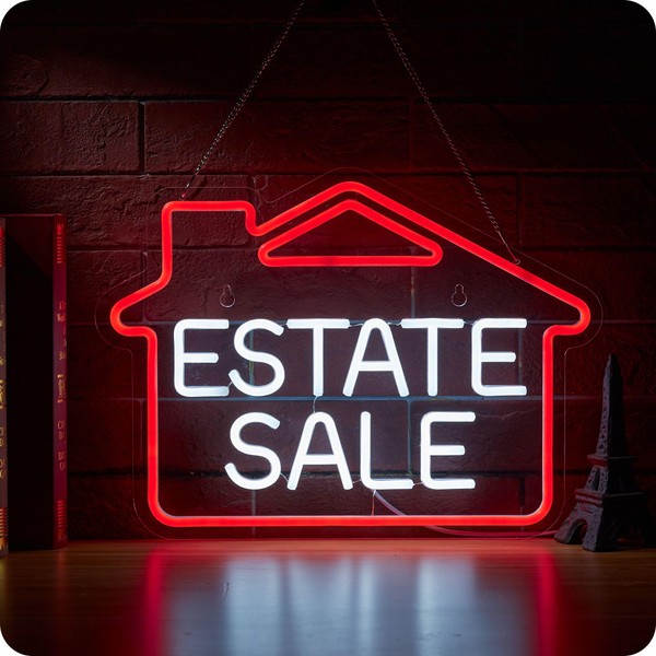 Estate Sale Neon Sign Yard Signs LED Light for Event