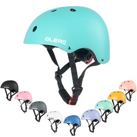 Glerc Kids Bike Scooter Helmet for Boys and Girl over 8 years old, Adjustable and Multi-Sport,Size M,Cyan