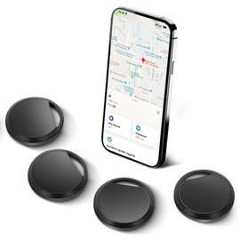 4 x Air Tag Key Finder, Air Tag Tracker KeyFinder Smart Bluetooth Tag, Waterproof Item Finder Mini Tracker Compatible with Apple Where is It? App (iOS Only) for Suitcases, Bags, Luggage, Passports