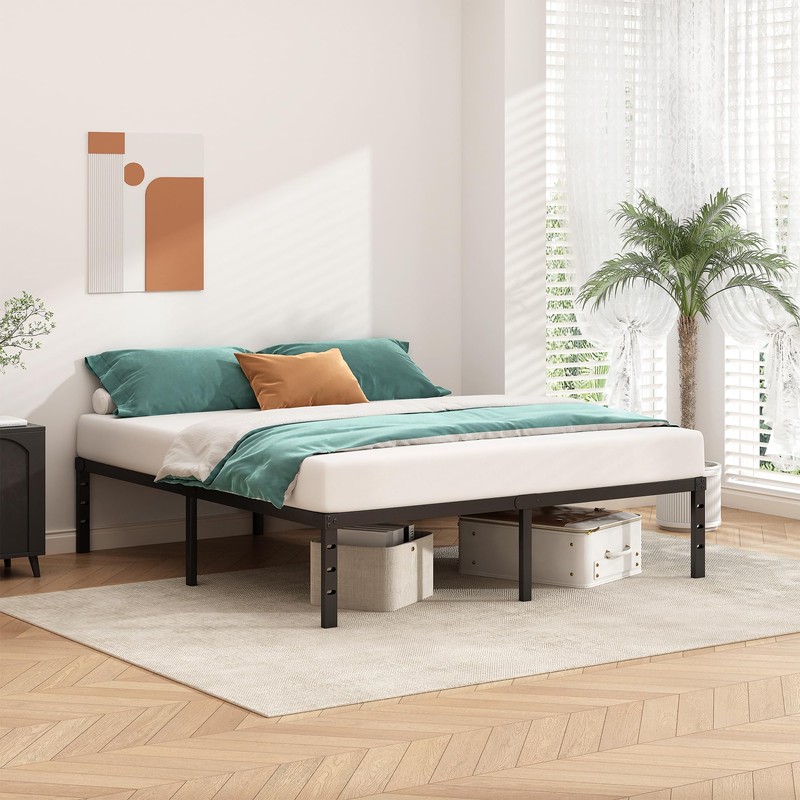 HLIPHA Metal Platform Bed Frame 12 Inch Tall,No Box Spring