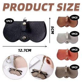 ZGDEIWGF 5 Sunglasses Pockets, Glasses Protection Box, Leather Glasses Bag, Scratch-Resistant Glasses Bag, Portable Glasses Bag for Outdoor Use, black