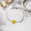 BriLove 925 Sterling Silver CZ Sunflower Bracelet for Women Adjustable