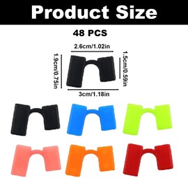 48PCS Chopstick Helper, Reusable Training Helper for Beginners, Plastic Practice Helper, Multicolor Chopstick Trainer Hinges, Chopsticks Trainer for Adult Learner Beginner