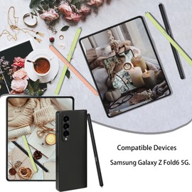 Galaxy Z Fold 6 S Pen Fold Edition Compatible for Galaxy Z Fold6 5G Slim S Pen for Galaxy Z Fold6 Slim Stylus Pen Fold Edition for Galaxy Z Fold6 with Free Pen Tips/Nibs, Black