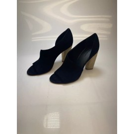 Vince Percey Women's  Black Peep Toe Suede Heel Sz  7