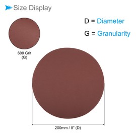 CoCud Hook and Loop Sanding Discs, 8 Inch 200mm Sandpapers 600 Grit Aluminum Oxide Flocking Sandpaper - (Applications: for Wood Metal Drywall), 15 Pieces