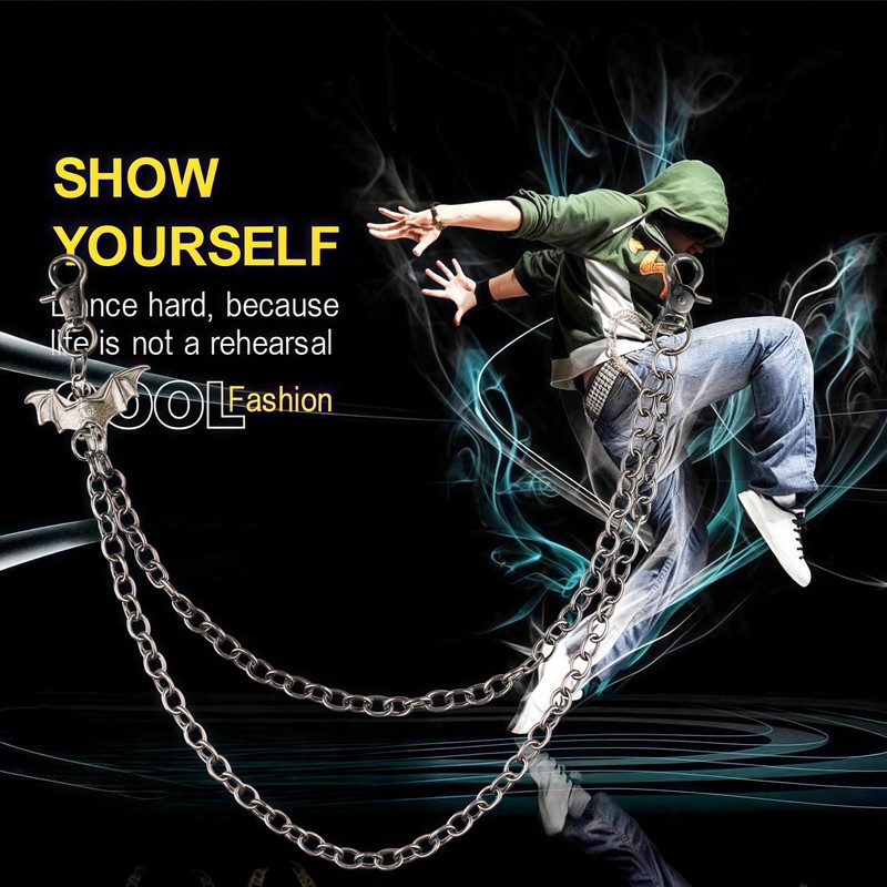 Heavy Duty Punk Chains for Pants, Multi-layer Gothic Hip Hop