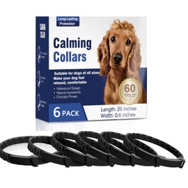 Calming Collar for Dogs with Long-Lasting Pheromone,6 Pack Dog Calming Collar Helps Reduce Unwanted Behavior,Stress Relief Lasts 120 Days 25 Inches Size Flexible Adjustable for Puppy & Adult Dogs