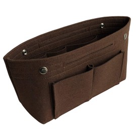 APSOONSELL Lightweight Felted Bag in Bag Organizer Freestanding Storage Pouch, Back-In Bag, Men's, Women's, Large, Coffee, L