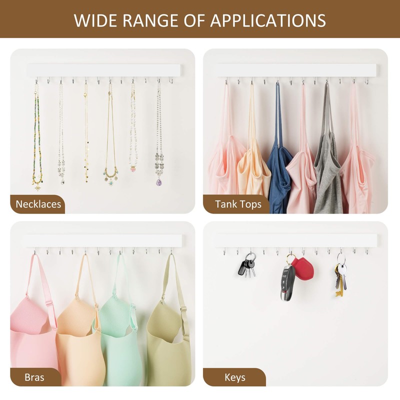 ZEDODIER 2 Pack Wodden Tie Hanger Wall Mounted, Space Saving