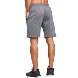 JustSun Men's Sports Shorts with Zip Lightweight Stretch Fabric, gray, l